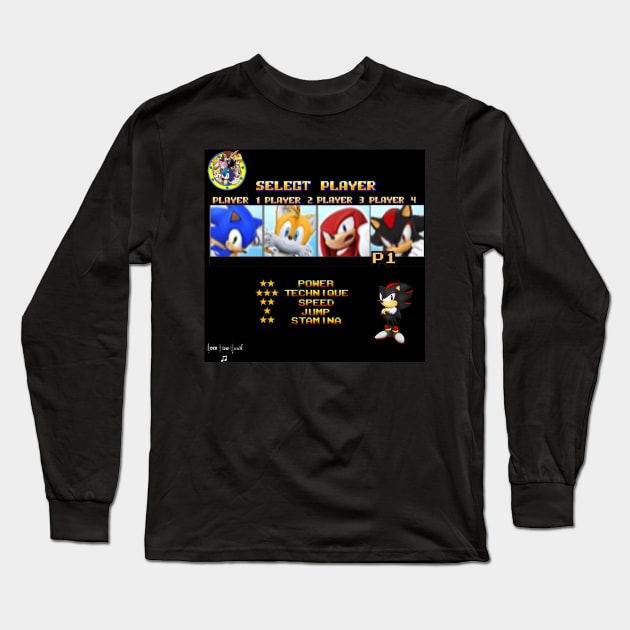 Streets of Rage x Sonic the Hedgehog (Shadow) Long Sleeve T-Shirt by evenflowmusikapparel